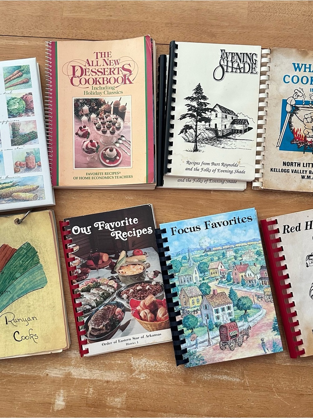 Assorted Arkansas Home Cooking Recipe Cookbooks - Red & Black Spiral Bindings